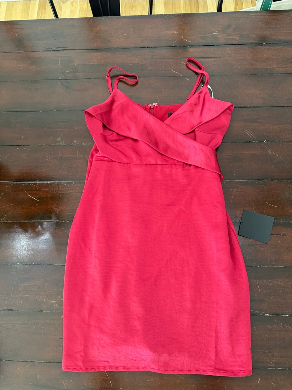 Lulu's Fuchsia Red Spaghetti Strap Ruffle Mini Dress